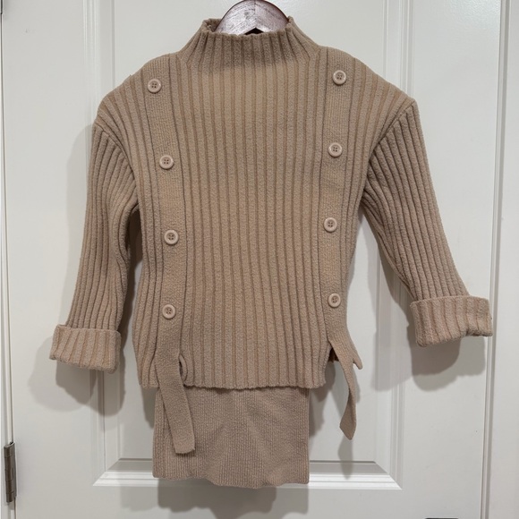 Beige Ribbed Sweater for Kids - Picture 3 of 3